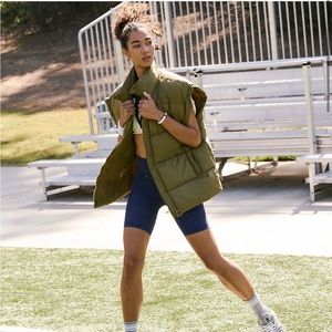 Free People In A Bubble Puffer Vest XS NWOT Dusted Military